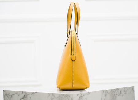 Real leather handbag Glamorous by GLAM - Yellow -