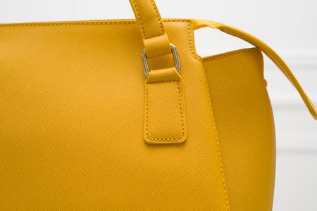 Damska skórzana torebka do ręki Tru Trussardi - żółty -