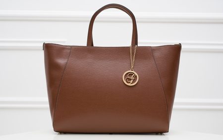 Real leather handbag Glamorous by GLAM - Brown -