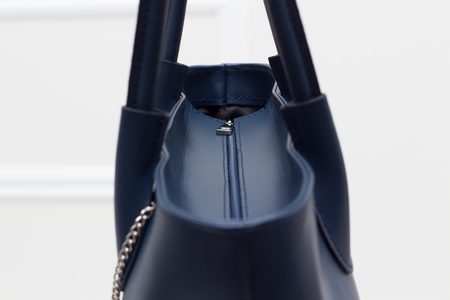 Dámská kožená kabelka přes rameno matná - tmavě modrá -