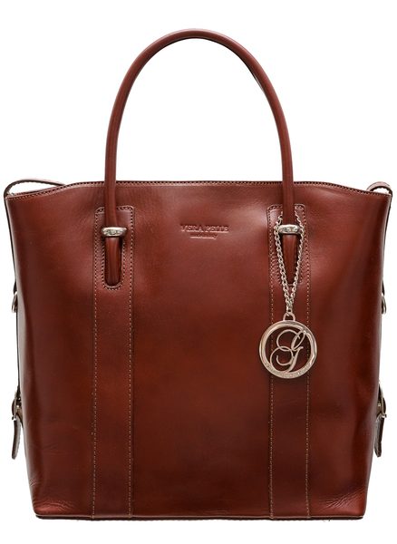 Real leather handbag Glamorous by GLAM - Brown -