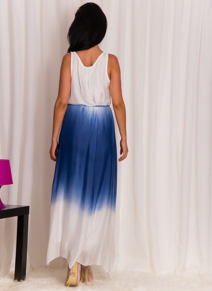 Letní hedvábné šaty modré -