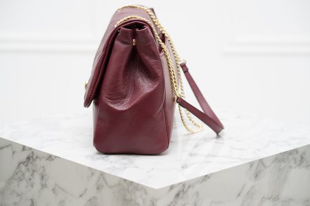 Real leather shoulder bag Glamorous by GLAM - Wine -