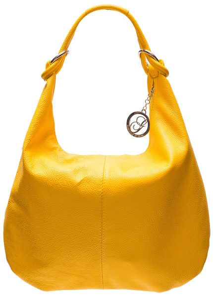 Real leather shoulder bag Glamorous by GLAM - Yellow -