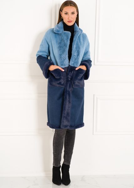 Abrigo de peluche para mujer Due Linee - Azul -