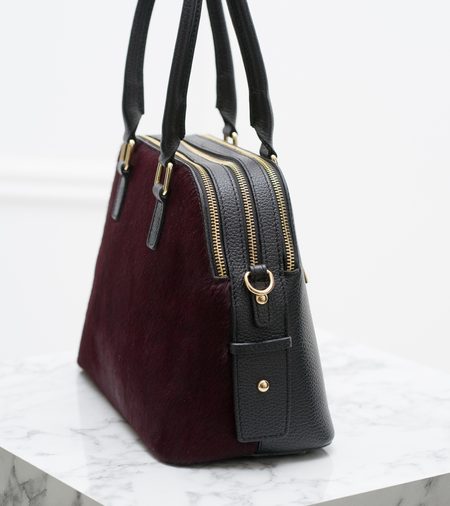 Real leather shoulder bag Glamorous by GLAM - Wine -