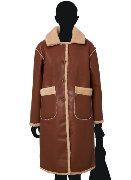 Women's coat Due Linee - Brown -