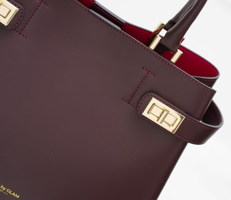 Real leather handbag Glamorous by GLAM - Wine -