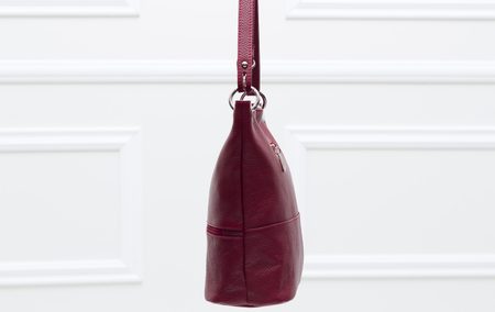 Bolso de hombro de cuero para mujer Glamorous by GLAM - Borgoña -