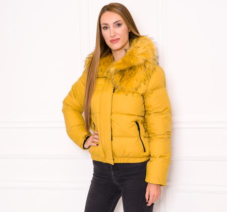 Women's winter jacket Due Linee - Yellow -