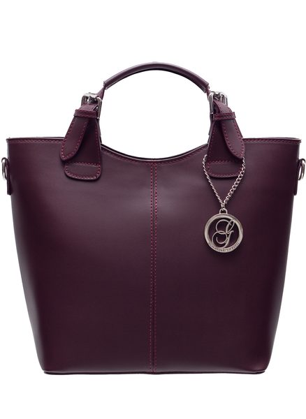 Real leather handbag Glamorous by GLAM - Wine -