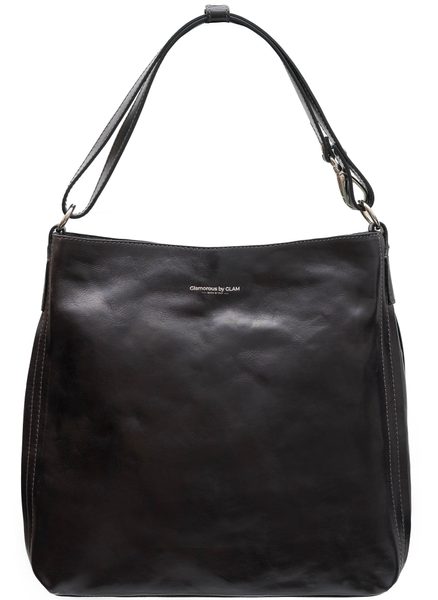 Bolso de hombro de cuero para mujer Glamorous by GLAM Santa Croce - Negro -