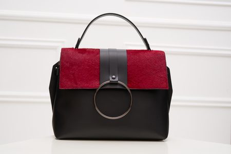 Bolso de cuero de mano para mujer Glamorous by GLAM - Borgoña -