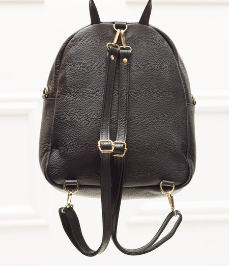 Women's real leather backpack Glamorous by GLAM - Black -