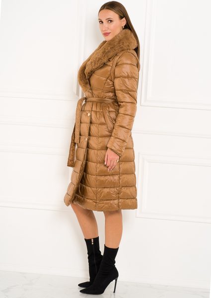Női téli kabát Due Linee - Barna -