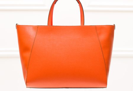 Kožená kabelka zo safiánové kože jednoduchá - oranžová -