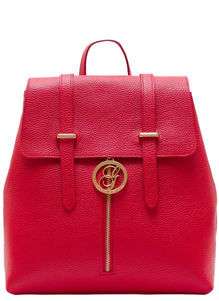 Women's real leather backpack Glamorous by GLAM - Red -