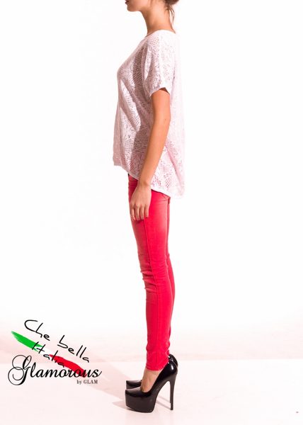 Krajkové tričko bílá -