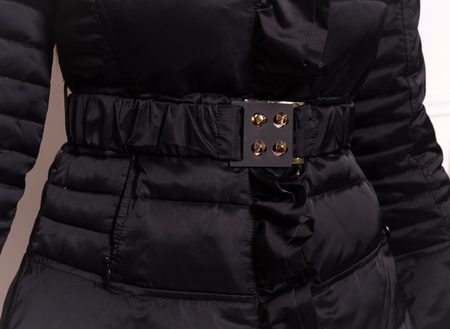 Damska kurtka zimowa z prawdziwym lisem Glamorous by GLAM - czarny -