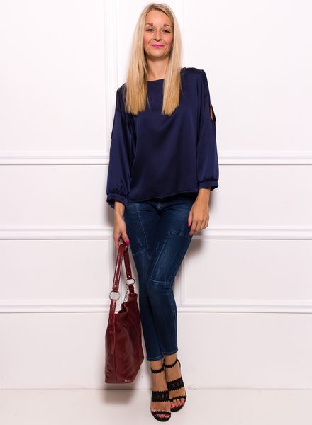 Dámská kožená kabelka vínová měkká lesklá -