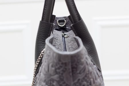 Real leather handbag Glamorous by GLAM - Grey -