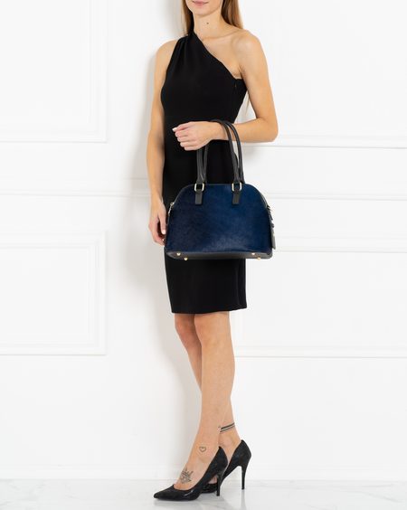 Real leather shoulder bag Glamorous by GLAM - Dark blue -