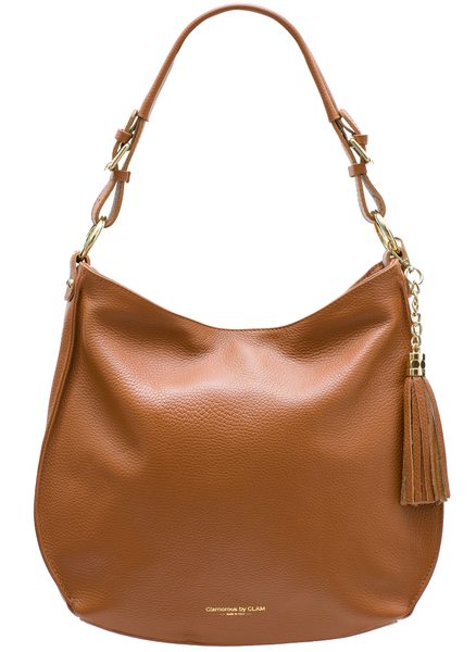 Real leather shoulder bag Glamorous by GLAM - Brown -