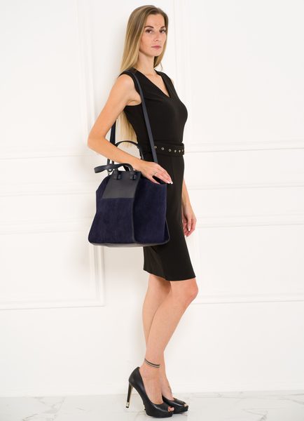 Real leather shoulder bag Glamorous by GLAM - Dark blue -