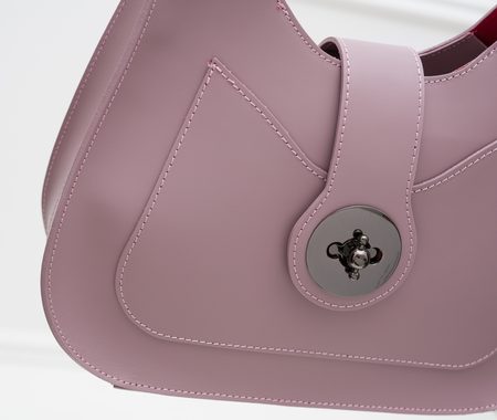 Elegantní kabelka přes rameno prášková růžová -
