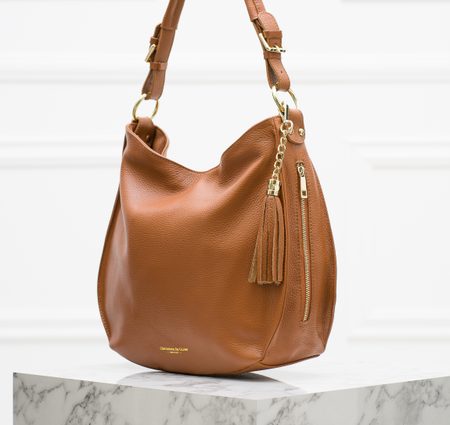 Real leather shoulder bag Glamorous by GLAM - Brown -