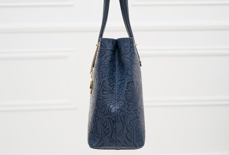 Real leather shoulder bag Glamorous by GLAM - Blue -