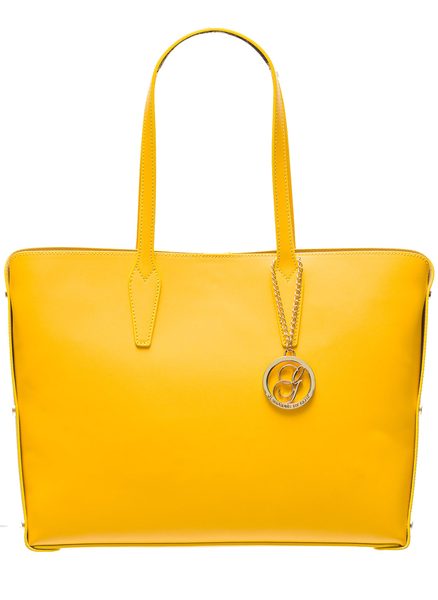 Real leather shoulder bag Glamorous by GLAM - Yellow -