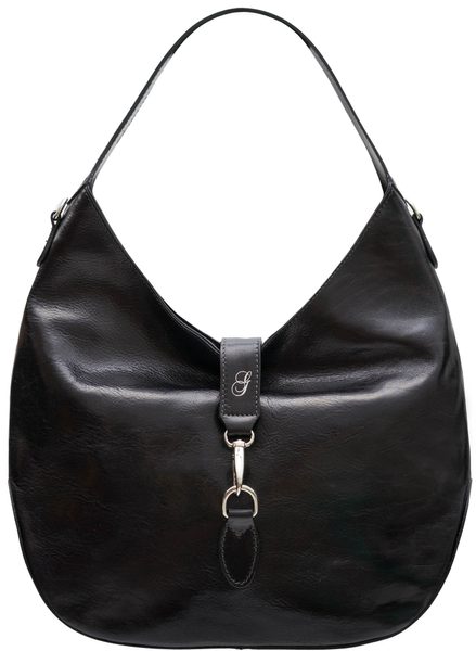 Bolso de hombro de cuero para mujer Glamorous by GLAM Santa Croce - Negro -