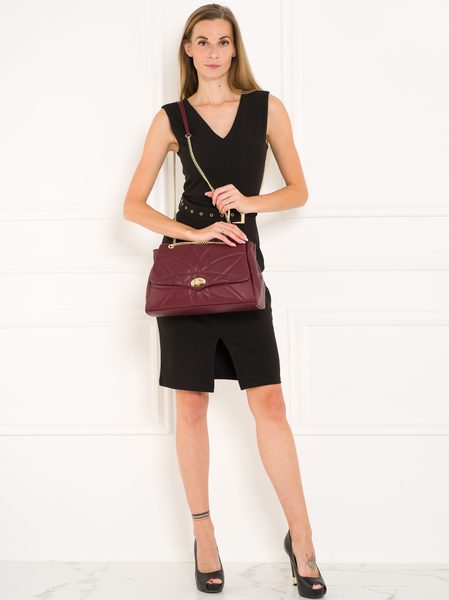 Real leather shoulder bag Glamorous by GLAM - Wine -