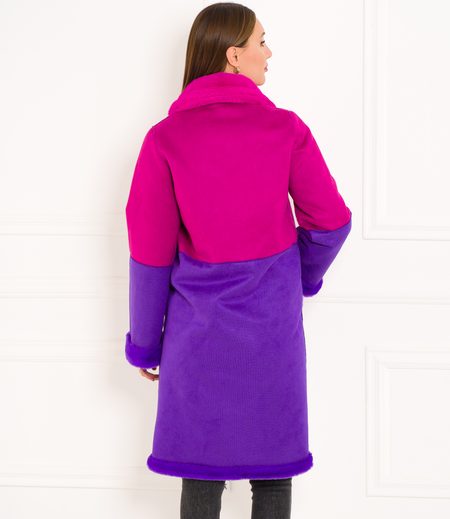 Női teddy kabát Due Linee - Rózsaszín -