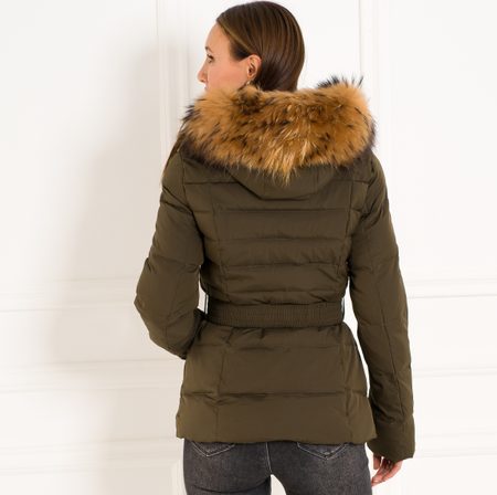 Winter jacket with real fox fur Due Linee - Green -