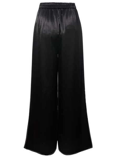 Compleu satinat vestă și pantaloni negru -