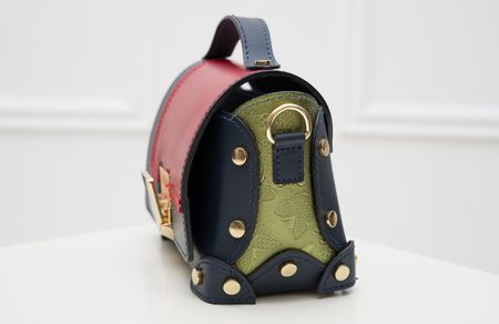 Dámská kožená crossbody kabelka se zdobením - multi color -