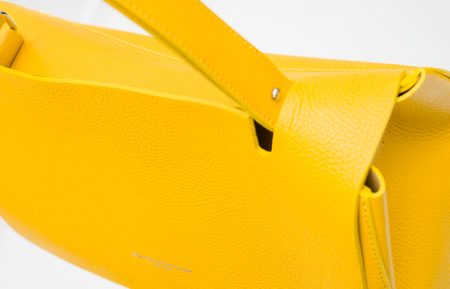 Real leather shoulder bag Glamorous by GLAM - Yellow -