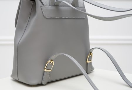 Women's real leather backpack Glamorous by GLAM - Grey -