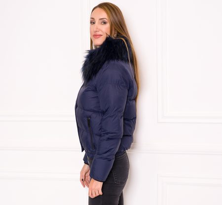 Women's winter jacket Due Linee - Dark blue -