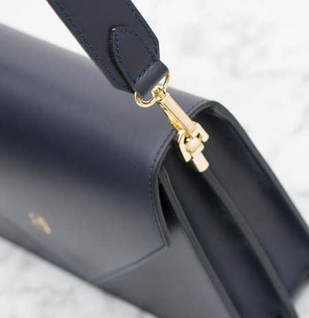 Real leather shoulder bag Glamorous by GLAM - Dark blue -