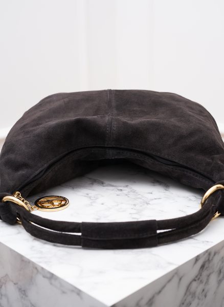 Dámská semišová kabelka černá -