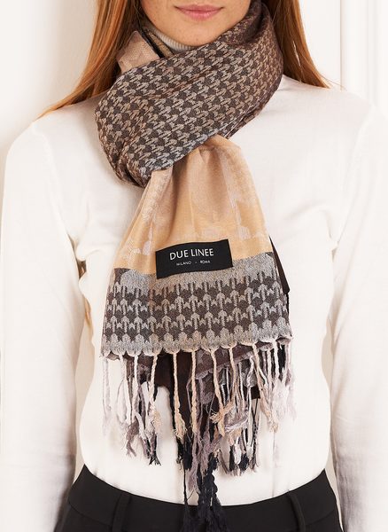 Scarf Due Linee - Brown -