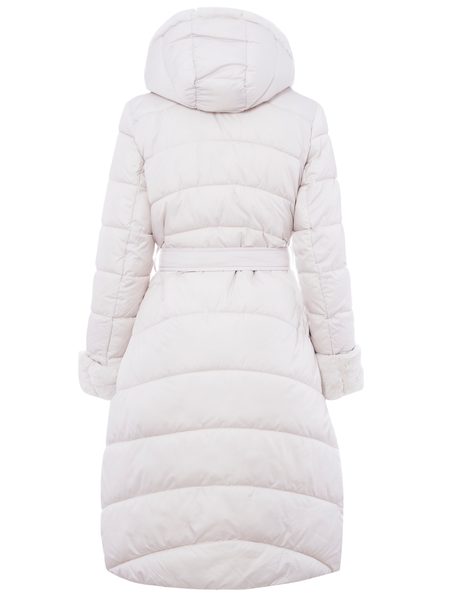 Dámská zimní bunda krémová s páskem -