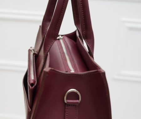 Real leather handbag Glamorous by GLAM - Wine -