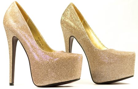 Dámské módní zlaté lodičky na platformě -