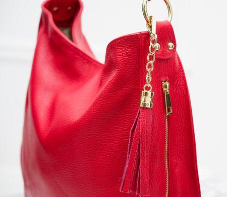 Real leather shoulder bag Glamorous by GLAM - Red -