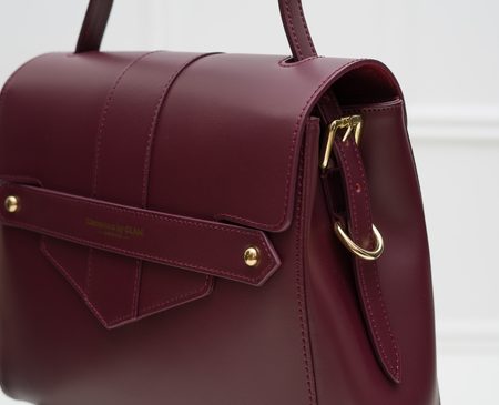 Real leather handbag Glamorous by GLAM - Wine -