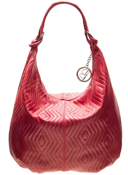 Bolso de hombro de cuero para mujer Glamorous by GLAM - Borgoña -